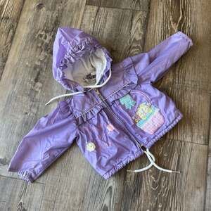 Vintage 90s Good Friends Purple Ruffle Peek-A-Boo Bear Windbreaker Jacket 6/9M